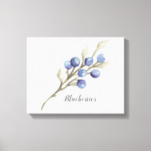 Bluebeeren auf Branch Canvas Print Leinwanddruck