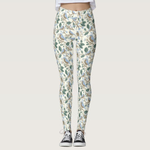 Bluebeeren und Bluebirds Light Blue, Brown, Creme Leggings