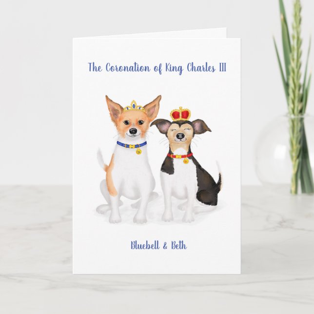 Bluebell & Beth Jack Russells Koronationskarte Karte (Vorderseite)