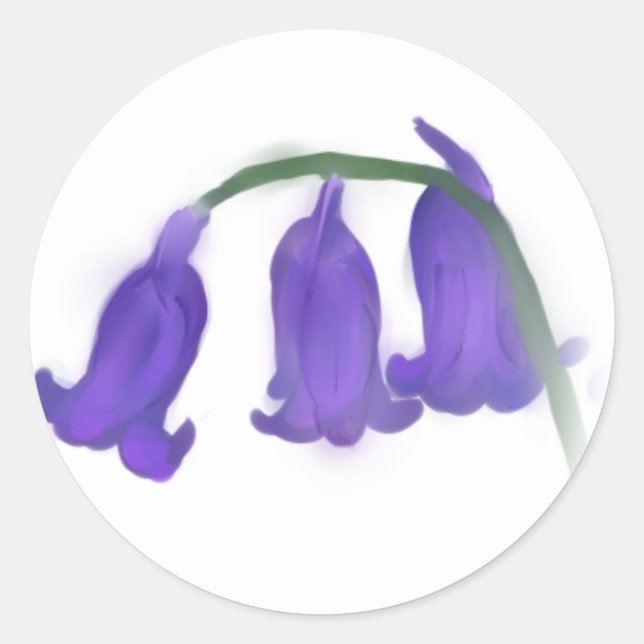 Bluebell Blume Round Sticker (Vorderseite)