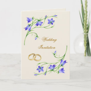 Bluebell Blume und Ringe Einladung Hochzeiten
