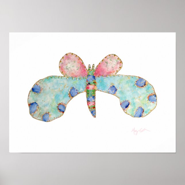 Bluebell Butterfly Print Poster (Vorne)