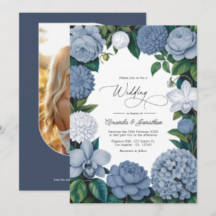 Bluebell Haze, Pale Delft und Cloud White Hochzeit Einladung