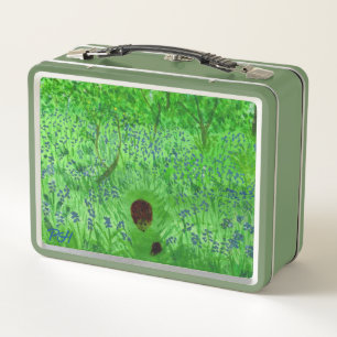 Bluebell Hedghogs Spring Woodland Metall Brotdose