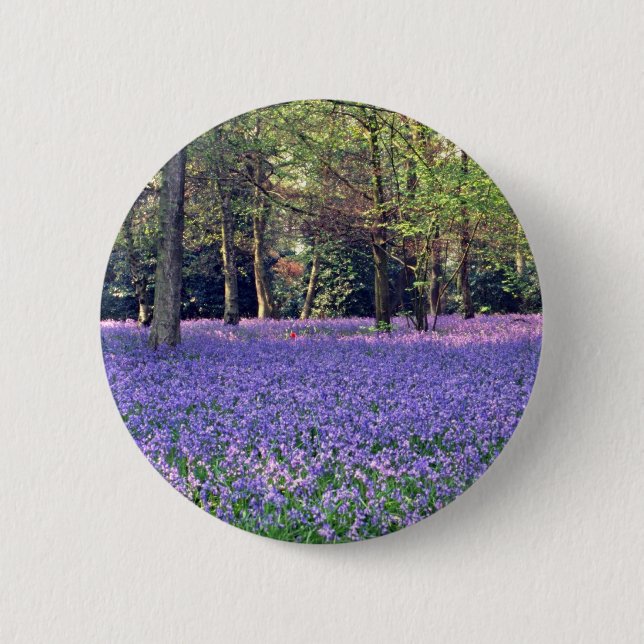 Bluebell-Holz, England-Blumen Button (Vorderseite)