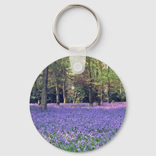 Bluebell-Holz, England-Blumen Schlüsselanhänger