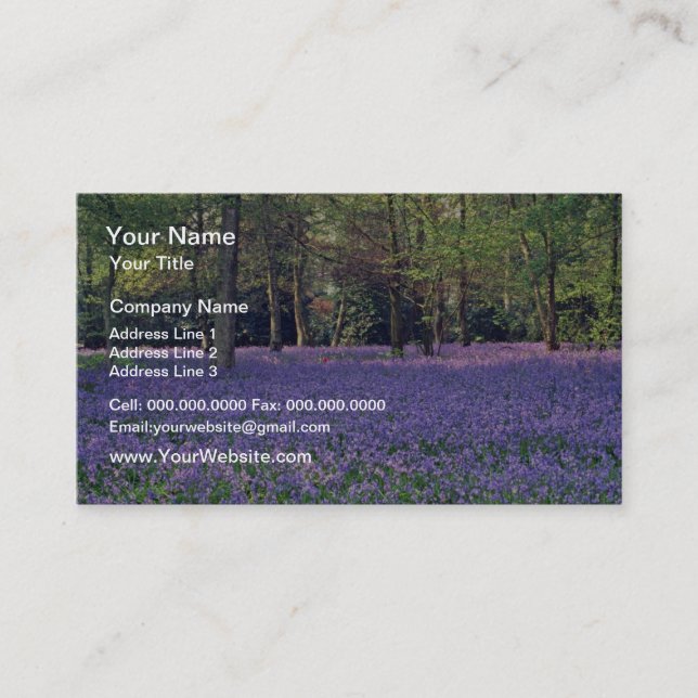Bluebell-Holz, England-Blumen Visitenkarte (Vorderseite)