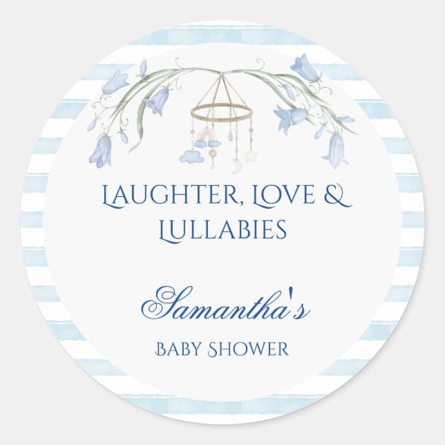 Bluebell Mobile Celestial Boy Baby Shooter Runder Aufkleber (Vorderseite)
