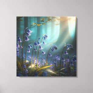 Bluebell-Verzauberung: Forest Light Ballet Leinwanddruck