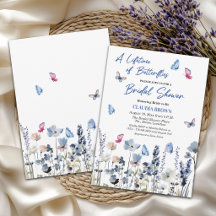 Bluebell Wildflowers Butterflies Bridal Shower