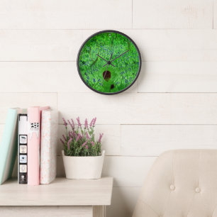 Bluebell Woodland Niedliche Igel Frühjahrsgrün Wanduhr