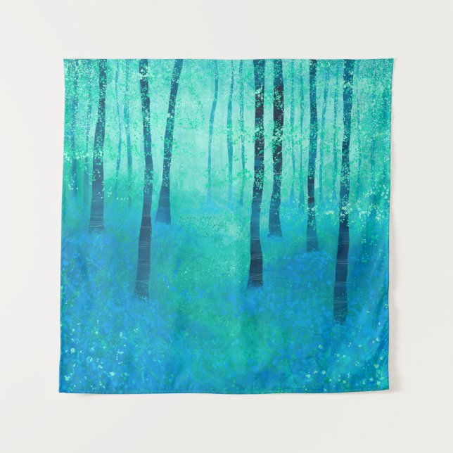 Bluebell Woodland Wandteppich (Vorderseite)