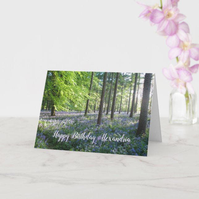 Bluebell Woods - Personalisierte Geburtskarte Karte (Orchidee)