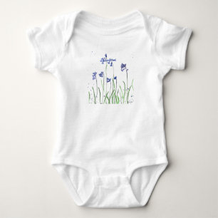 Bluebells Aquarell Blütenblume Elegante Blumen Baby Strampler