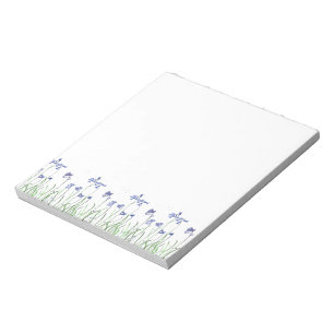 Bluebells Aquarellblau Blütenwald Notizblock