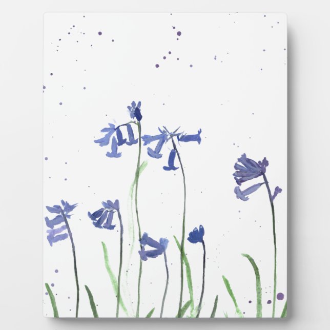 Bluebells Aquarellmalerei Fotoplatte (Vorderseite)