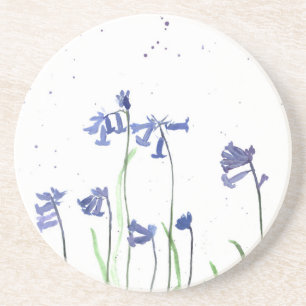 Bluebells Aquarellmalerei Sandstein Untersetzer