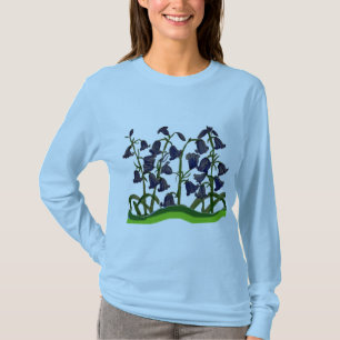 Bluebells auf langem die Hülsen-Shirt der Frauen T-Shirt