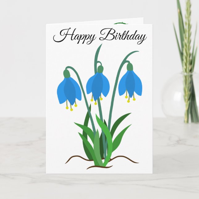 Bluebells Birthday Greeting Card Karte (Vorderseite)