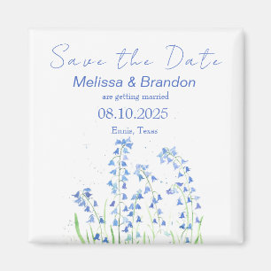Bluebells Blauer Frühling Rustikale Hochzeit Magnet