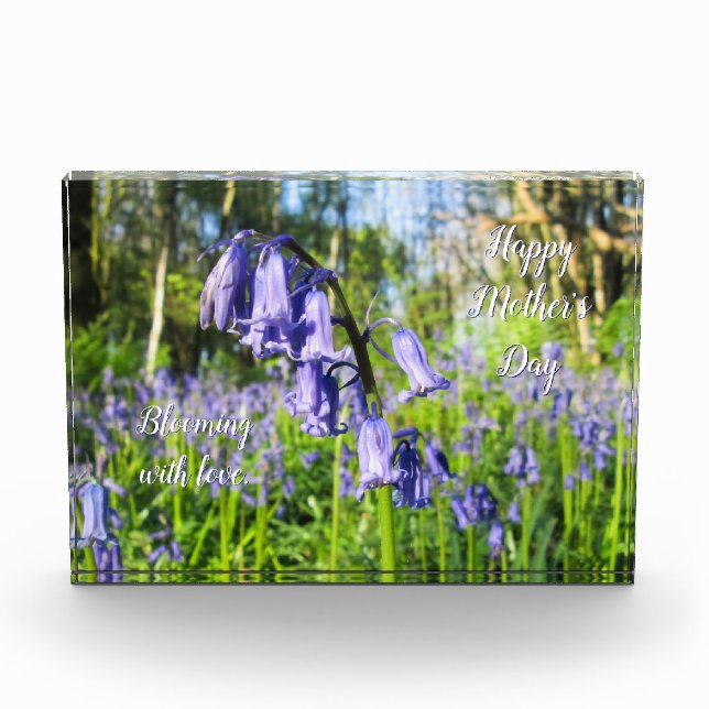 Bluebells blühen - Personalisierter Muttertag Fotoblock (Vorderseite)