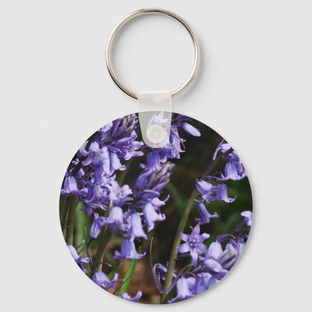 Bluebells Blume Natur Blumenblauer Lila Blume Schlüsselanhänger (Vorderseite)