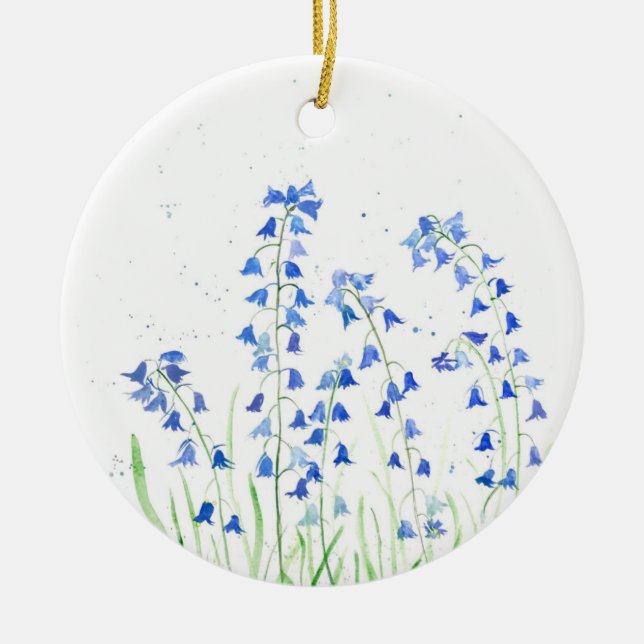 Bluebells Blumen Keramik Keramik Ornament (Vorne)