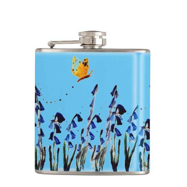 Bluebells Butterfly Custom Color Flachmann (Vorderseite)