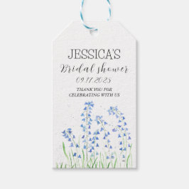Bluebells Floral Aquarell rustikales Brautparty Geschenkanhänger