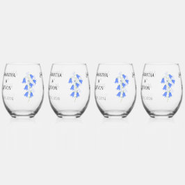 Bluebells Four Stemless Wine Glasses Weinglas Ohne Stiel