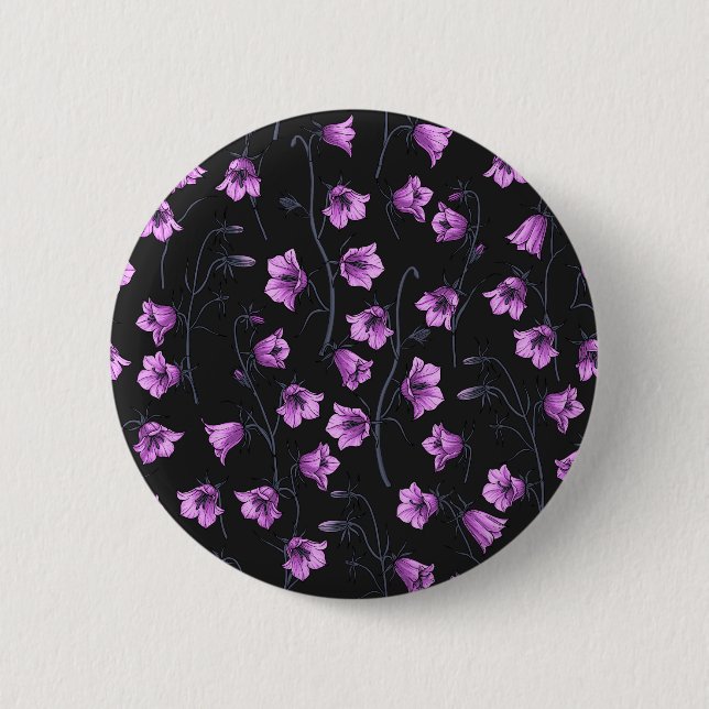 Bluebells, Harebells, Blumen 2 Button (Vorderseite)