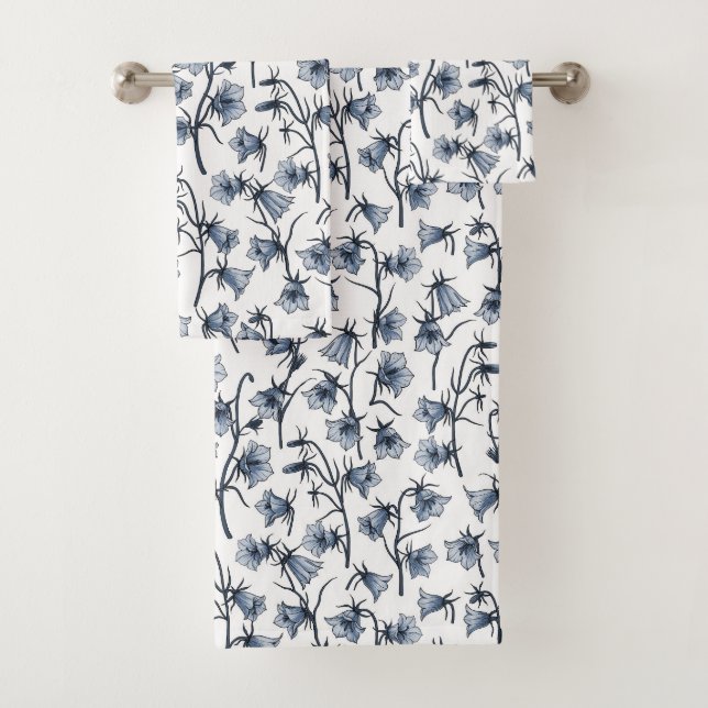 Bluebells, Harebells, Blumen Badhandtuch Set (Insitu)