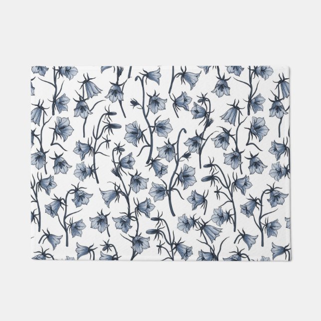 Bluebells, Harebells, Blumen Fußmatte (Vorderseite)