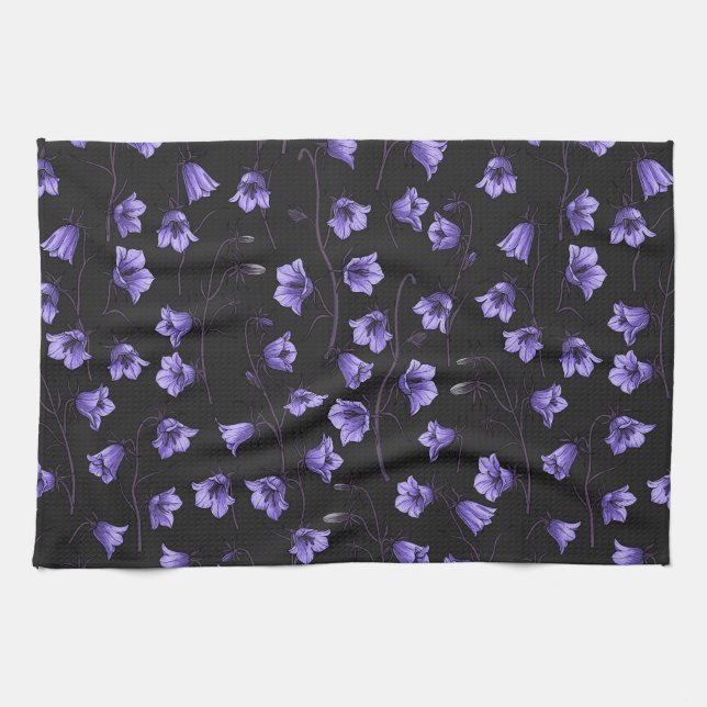 Bluebells, Harebells, Blumen Geschirrtuch (Horizontal)