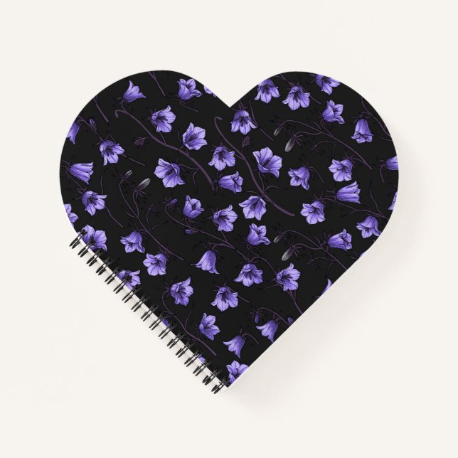 Bluebells, Harebells, Blumen Notizbuch (Vorderseite)