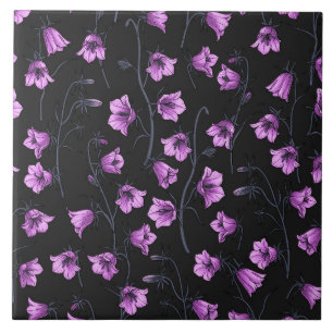 Bluebells, Harebells, Glockenblumen, Keramik Tile Fliese