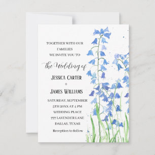 Bluebells Hochzeit von Wasserfarben Einladung