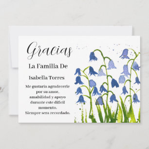 Bluebells Spanish Floral Beerdigung Tod Vielen Dan Einladung