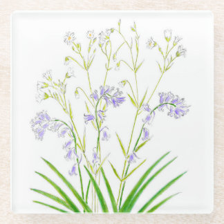 Bluebells und Heftkraut-Untersetzer Glasuntersetzer