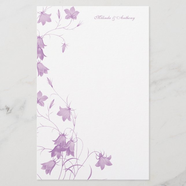 Bluebells - Violet 5.5 x 8.5 Stationierung Briefpapier (Vorderseite)