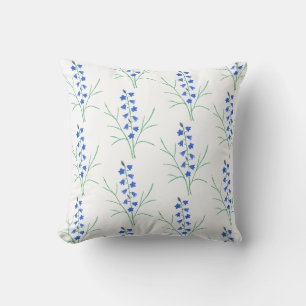Bluebells White Throw Kissen