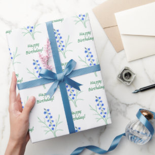 Bluebells Wrapping Paper mit Text Geschenkpapier