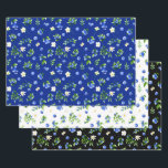 Blueberries and Foliage Pattern Geschenkpapier Set<br><div class="desc">These fun and whimsical wrapping paper sheets are versatile and can be used for giving gifts or art and craft projects. They are ideal for any occasion such as birthdays,  weddings,  bridal showers,  baby showers,  anniversaries or general gifts. The design features watercolor blueberries,  daisies and foliage.</div>