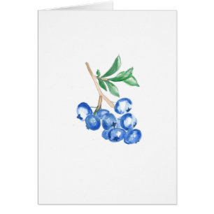 Blueberries Aquarell Print Grußkarte