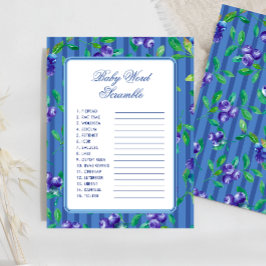 Blueberries Baby Shower Baby Word Scramble Game