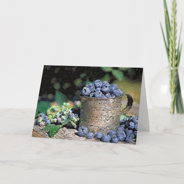 Blueberries Blank Grußkarte Karte (Vorderseite)