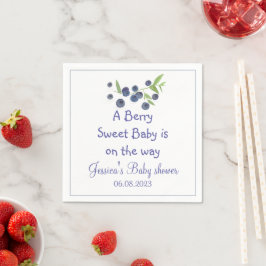 Blueberries Blueberry Frucht Baby Shower Party Serviette