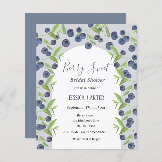 Blueberries Blueberry Frucht Brautparty (Vorne/Hinten)