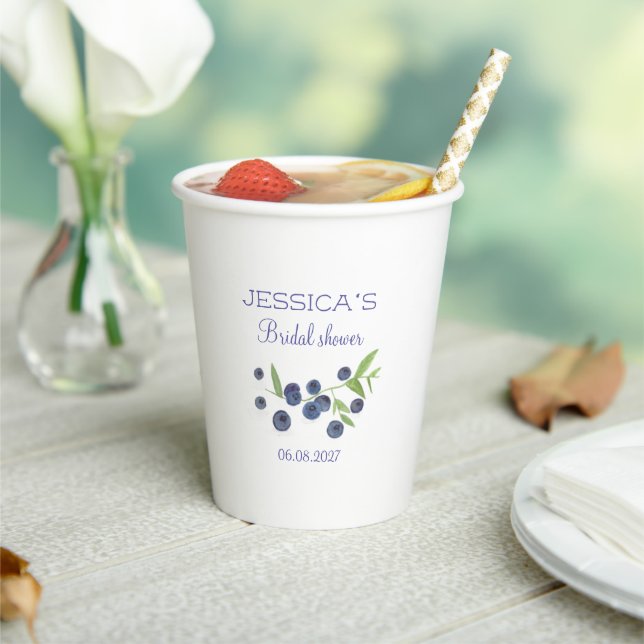 Blueberries Blueberry Frucht Brautparty Party Pappbecher (In Situ)