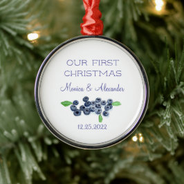 Blueberries Blueberry Frucht Hochzeit Weihnachten Ornament Aus Metall
